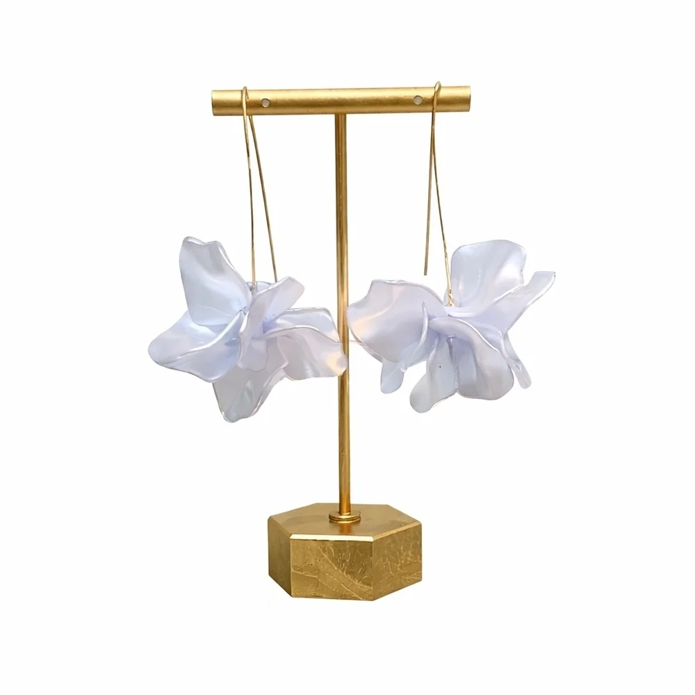 Boho Rose Petal Resin Earrings - Picture 2 of 4